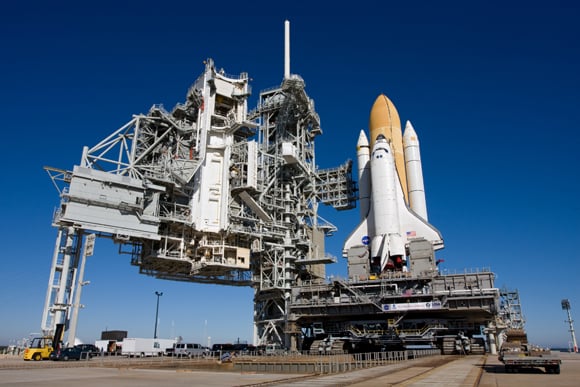 Endeavour on the launchpad. Pic: NASA