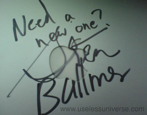 Steve Ballmer's signature on a Trevecca Nazarene University student's MacBook
