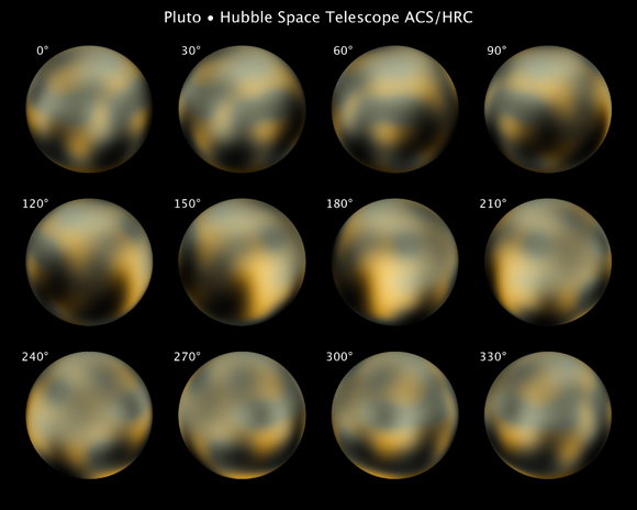 Hubble views of Pluto. Pic: NASA