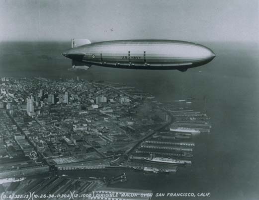 USS Macon above San Francisco