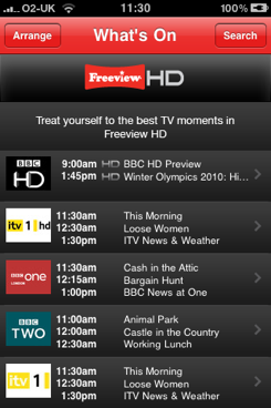 Freeview HD app