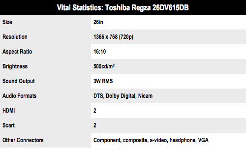 Toshiba Regza 26DV615DB