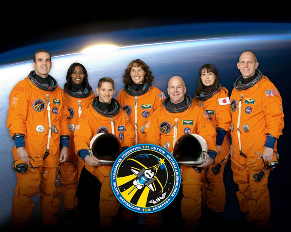 NASA's group shot of the Discovery crew