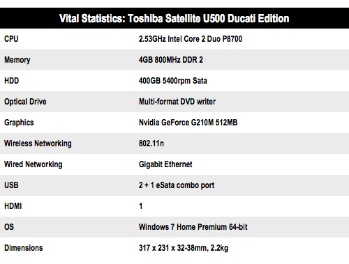 Toshiba Satellite U500