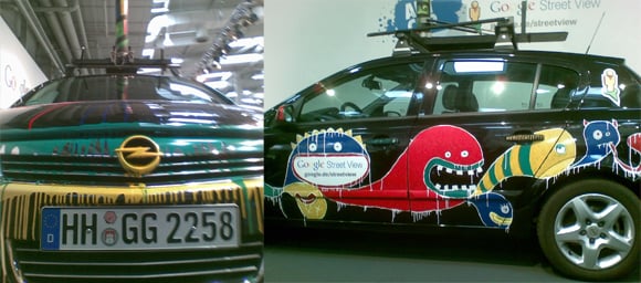 Close-up views of the Street View spymobiles