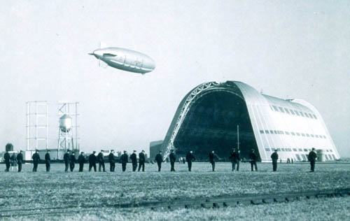 Hangar One and U.S.S. Macon, Moffett Field, California - 1934