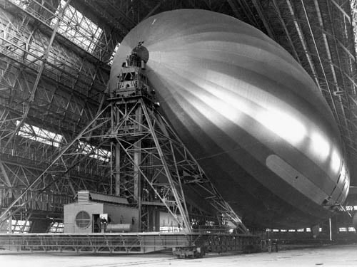 USS Macon in Hangar One, Moffett Field, California - 1934