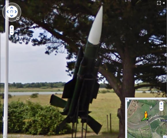 Royal Artillery missile at entrance to Thorney Island