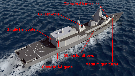 Type 26 'combat ship' concept from BAE Systems