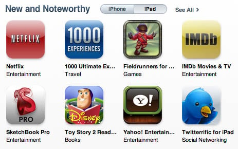 iPad apps added to Apple's iTunes App Store