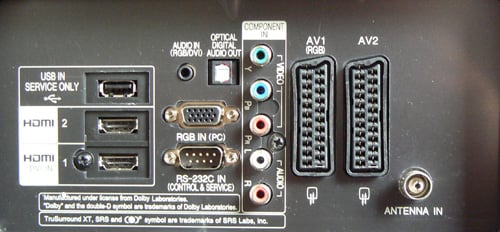 lg tv vga service only port