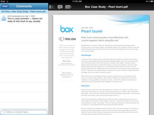 Box iPad app
