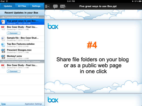 Box iPad app