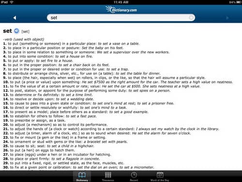 Dictionary.com iPad app
