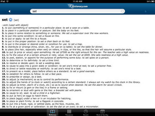 Dictionary.com iPad app