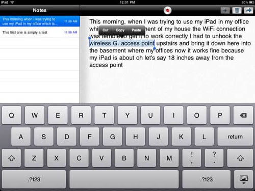 Dragon Dictation iPad app