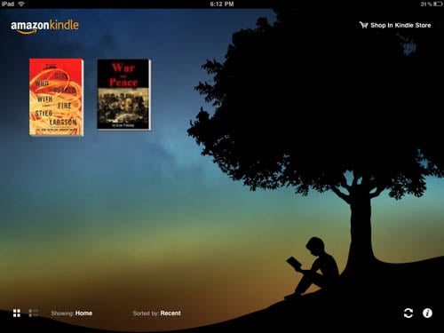 Kindle iPad app