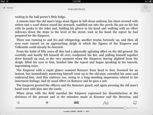 Kindle iPad app