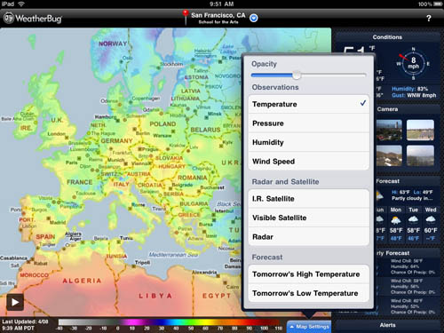 WeatherBug iPad app