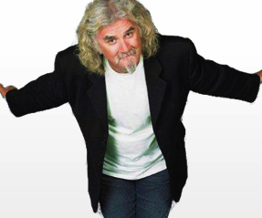 Billy Connolly smiling - white background