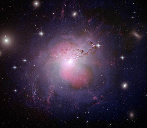 Galaxy Galaxy NGC 1275 suffering galaxicide under the influence of a supermassive black hole 