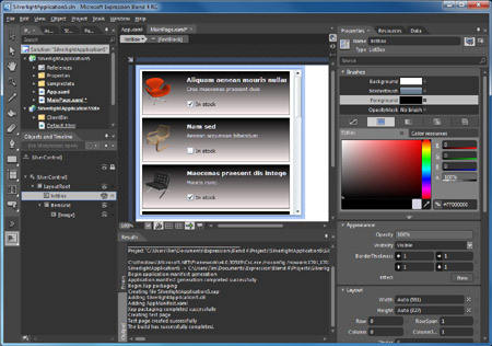 Silverlight 4 in Blend