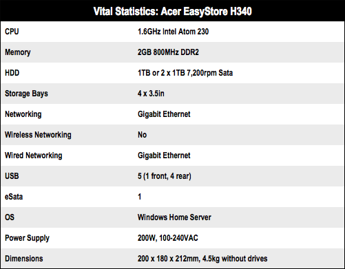 Acer Easystore H340