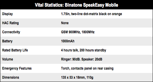 Binatone SpeakEasy Mobile