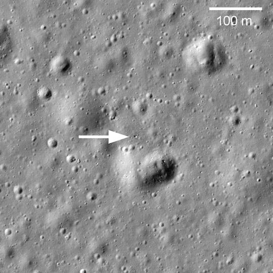 The Lunokhod 1 rover seen from above in 2010. Credit: NASA/LROC