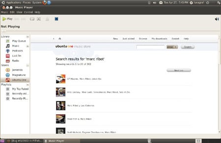 Ubuntu One music store and player