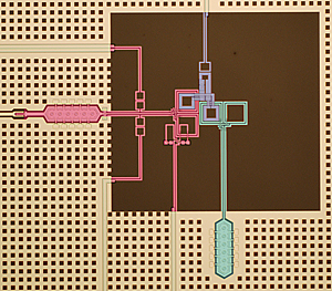 SQUID switch between qubit and quantum cavity bus in aluminium on sapphire. Credit: NIST