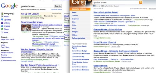 Google search goes Bing-like