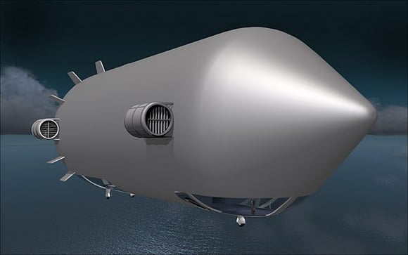 Concept art of the proposed Bullet airship. Credit: E-Green