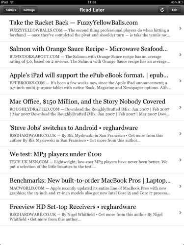 iPad Apps - Instapaper