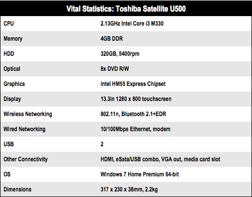 Toshiba Satellite U500