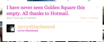 Hotmail new busy golden square
