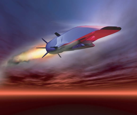 Concept graphic of the Waverider in flight, during rocket boost. Credit: AFNS