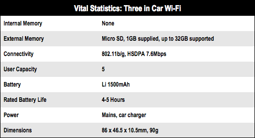 Three in Car WiFi