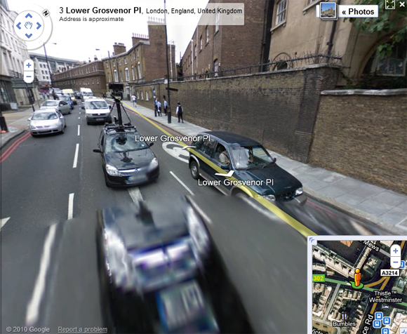 Black Opel seen jumping to light speed on Street view