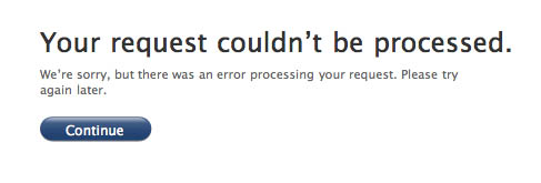 Apple online store error message