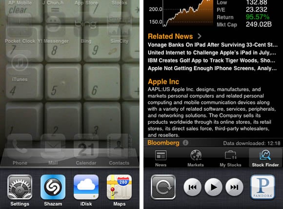 iOS 4 folder interface