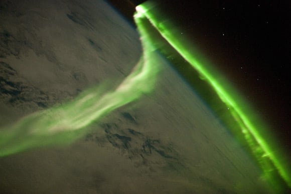 The Aurora Australis seen from the ISS. Pic: NASA