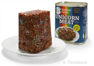 ThinkGeek's canned unicorn meat