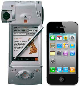 Comparing the first mobile videophone with the iPhone 4