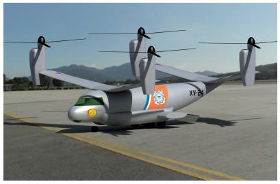 The CAESAR civ-ops tiltrotor concept. Credit: CAESAR team