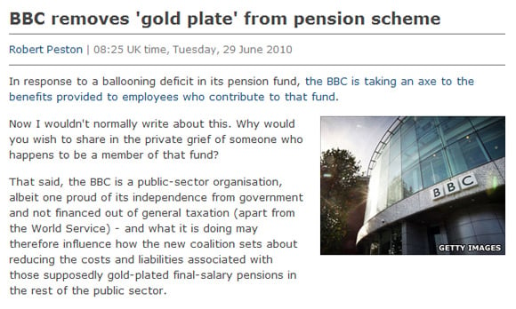 BBC report with Getty image of own building