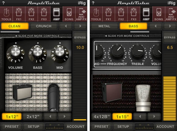 IK Multimedia's iRig and AmpliTube iPhone app - amplifiers