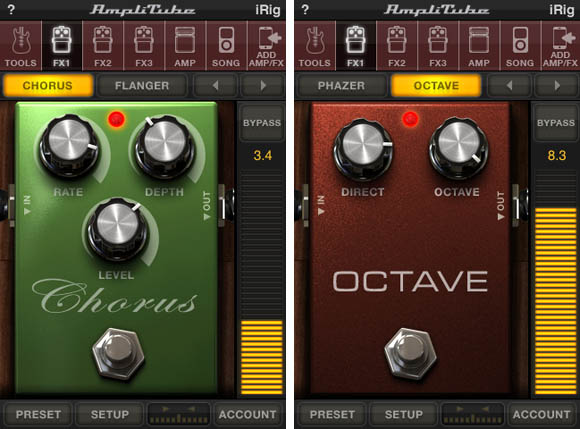 IK Multimedia's iRig and AmpliTube iPhone app - effects