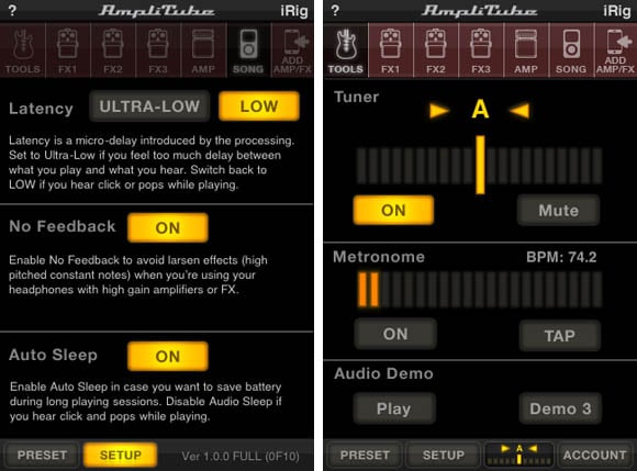 IK Multimedia's iRig and AmpliTube iPhone app - setup