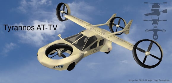The Tyrannos flying car concept. Credit: Logi Aerospace